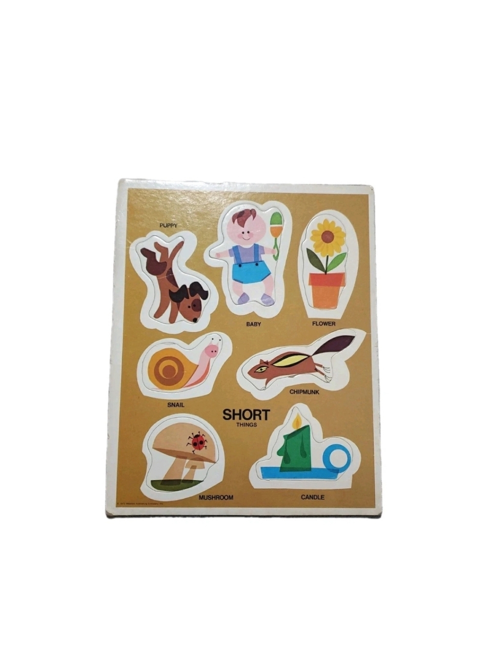 Vtg 1972 Western Publishing Company Puzzle Short Things Youth Kids Nostalgia